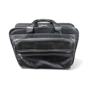 Tumi Briefcase Black Leather Laptop Bag 96130D4 Executive Travel -Missing Strap